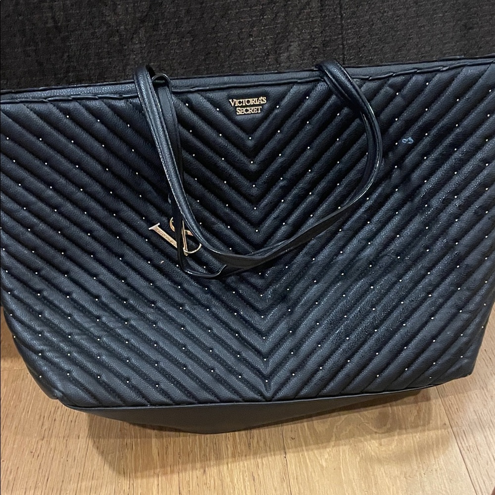 Victoria's Secret Black Chevron Tote